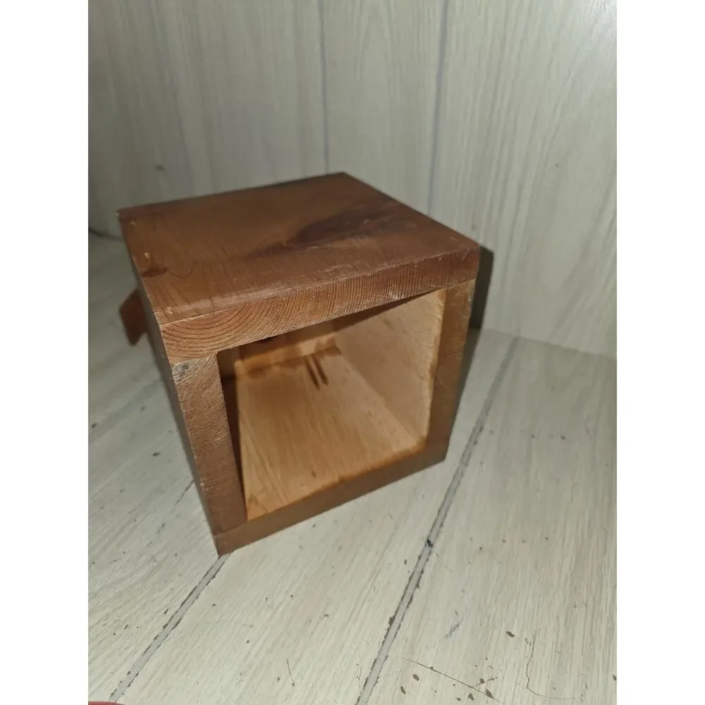 Vtg Wood Bird House Handmade Tissue Box Cover Farmhouse Cottagecore Country